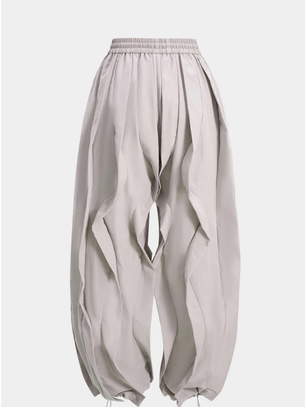 MICAS Gray Drawstring Ruffle Trousers - M NWT - Picture 3 of 6